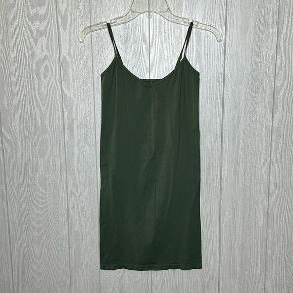 Intimately,‎ free people size medium, large stretchy olive green slip dress - Picture 1 of 3